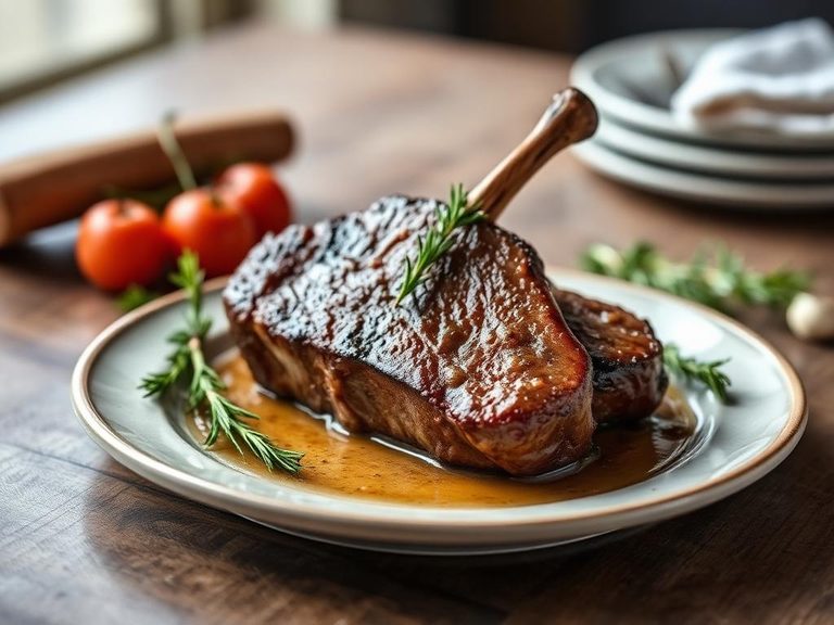 Lamb leg steak with rosemary and garlic