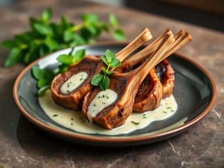 Lamb Loin Chops with Mint Sauce