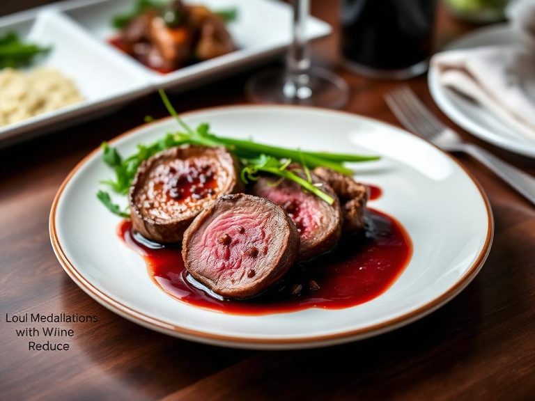 Lamb Loin Medallions with Red Wine Reduction