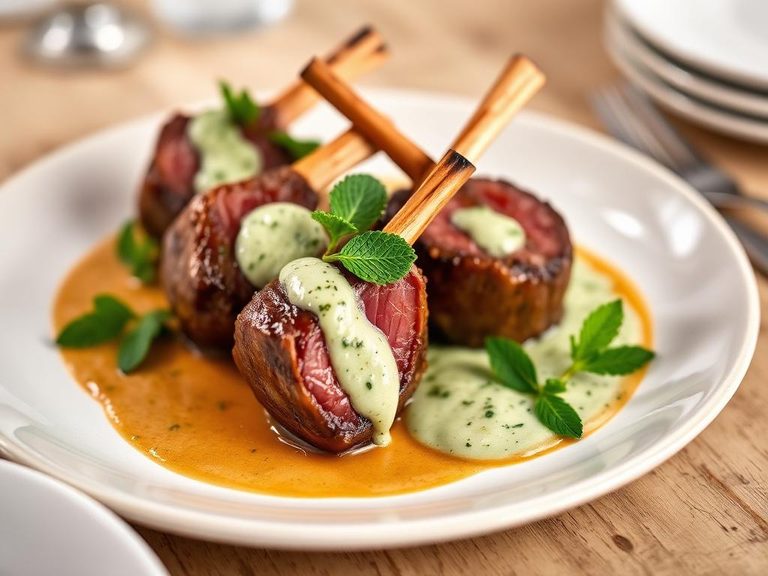 Lamb Loin Steaks with Mint Sauce
