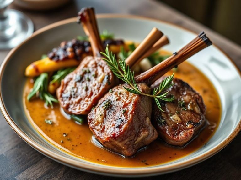 Lamb Rack with Garlic and Rosemary