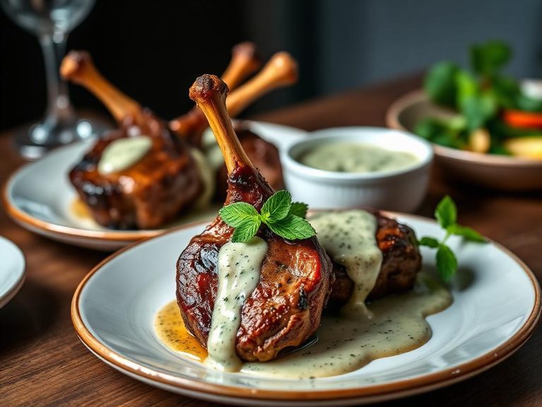 Lamb Shoulder Steaks with Mint Sauce