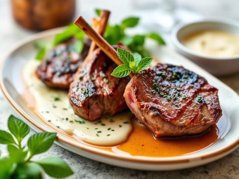 Lamb Steaks with Mint Sauce