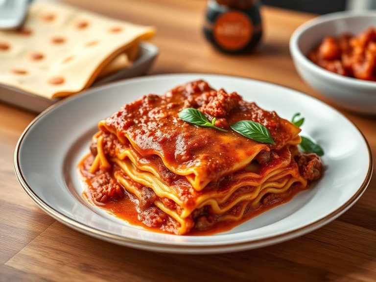 Lasagna with meat sauce