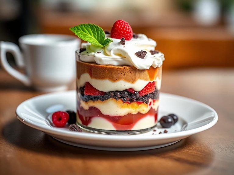 Layered in a dessert parfait with whipped cream