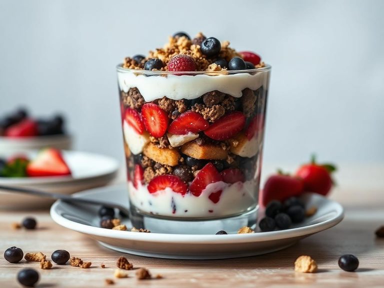 Layered in a no-bake dessert parfait