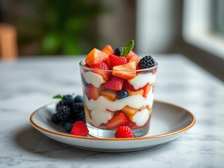Layered in a parfait with yogurt and mashed fruit