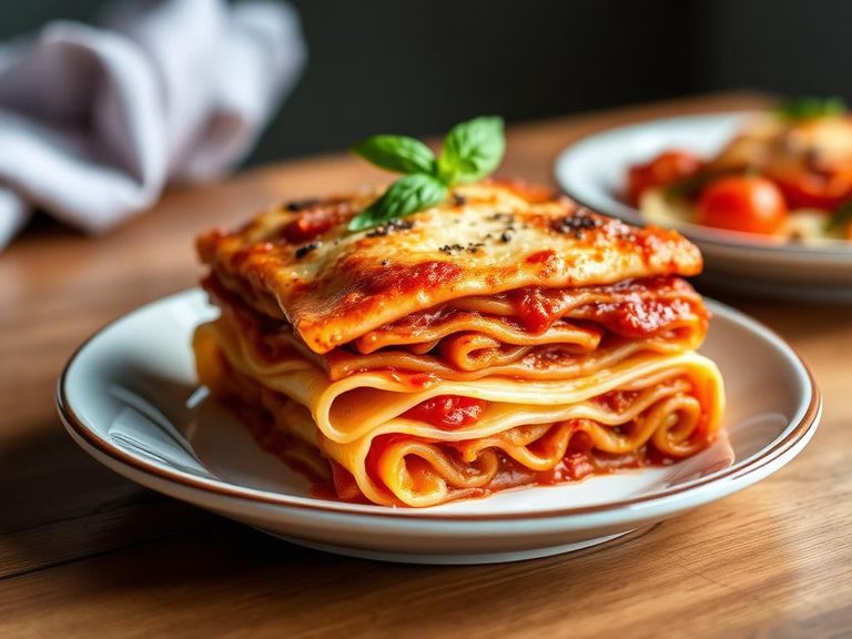 Layered in a savory baby 'lasagna' with soft pasta sheets