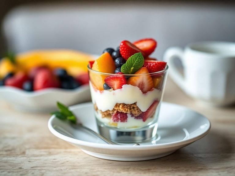 Layered in a small fruit parfait