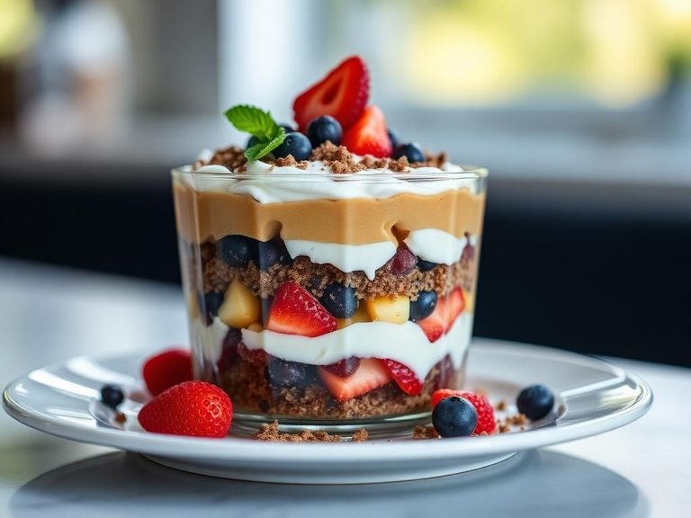 Layered in a trifle dessert
