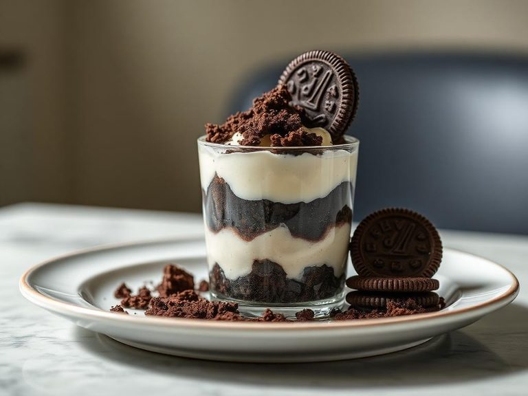 Layered Parfait with Crushed Cookies