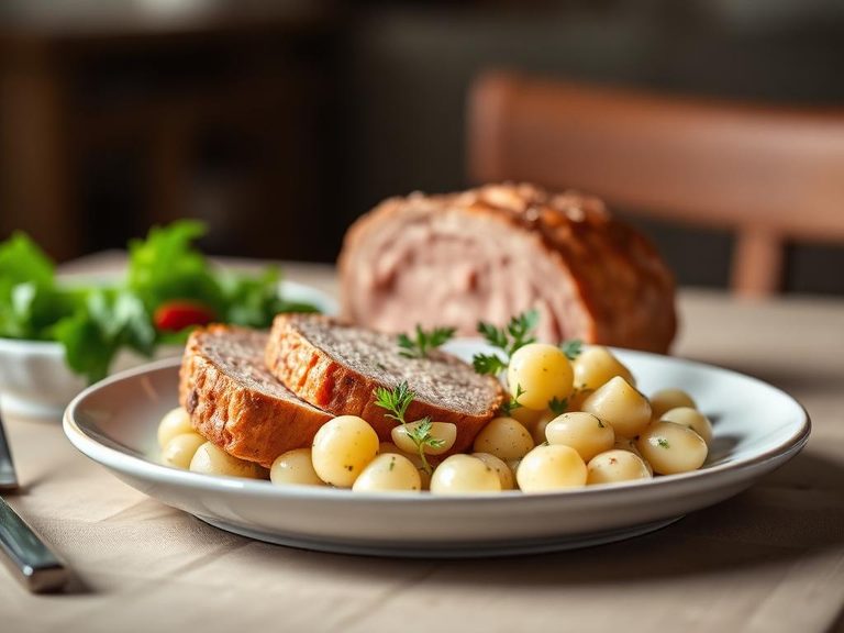 Leberkäse mit Kartoffelsalat