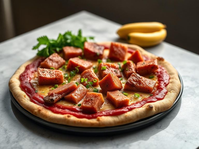 Leberkäse pizza topping