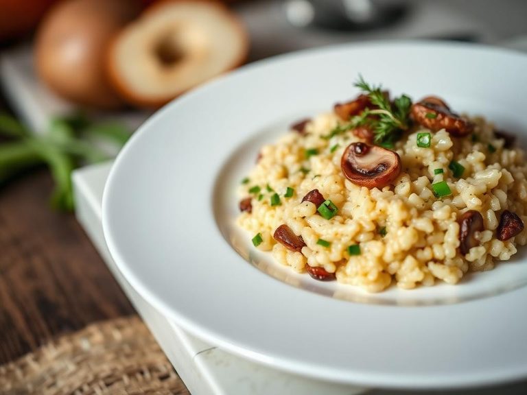 Leek and mushroom risotto