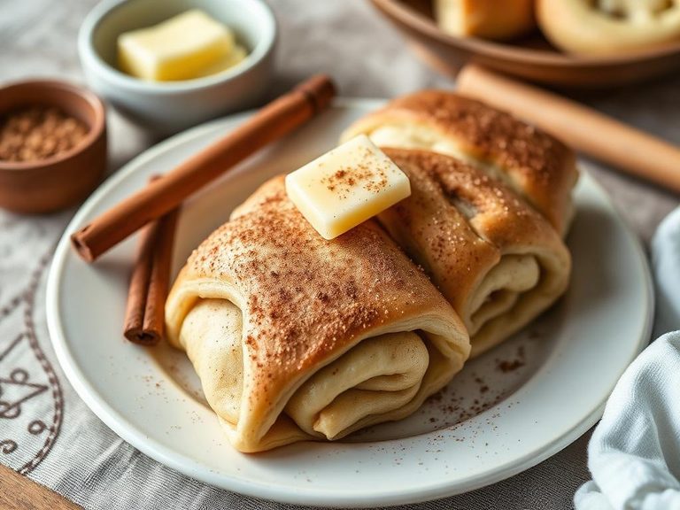 Lefse rolls with cinnamon and butter