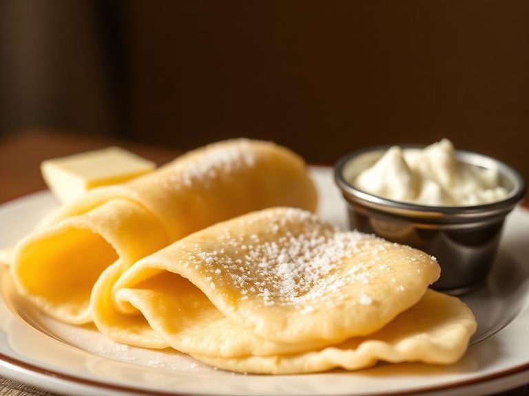 Lefse with butter and sugar