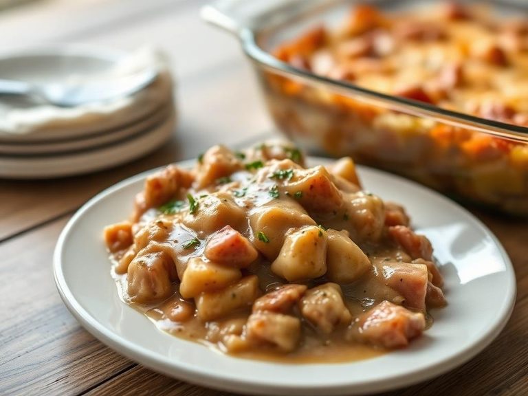 Leftover Ham and Gravy Casserole
