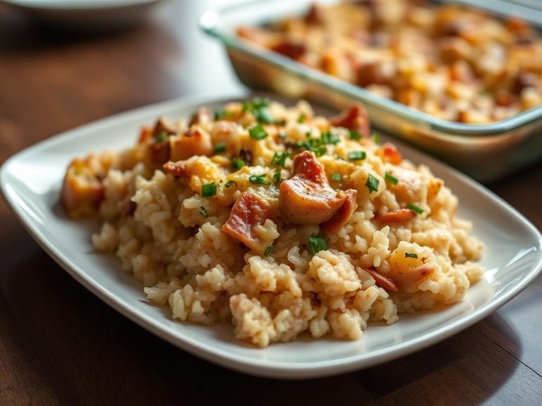 Leftover Ham and Rice Casserole
