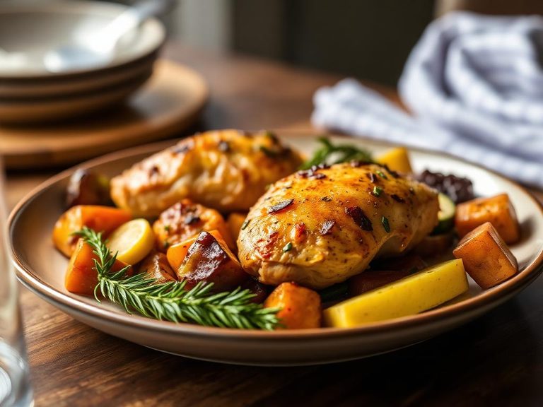 Lemon Herb Chicken with Roasted Veggies