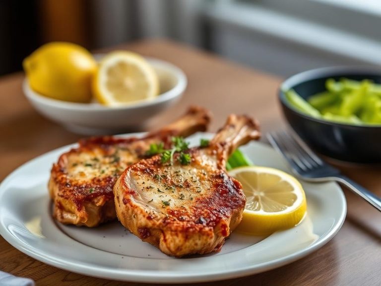 Lemon Herb Pan-Fried Pork Chops