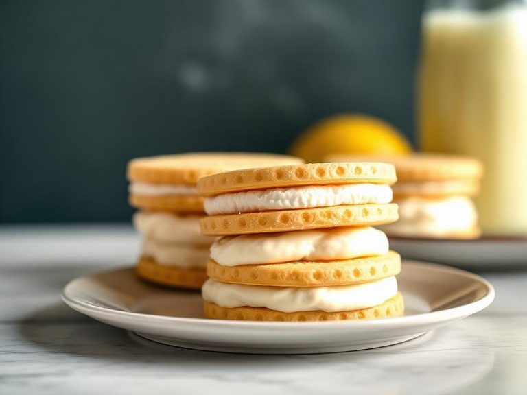 Lemon Wafer Ice Cream Sandwiches