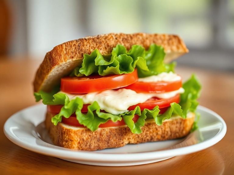 Lettuce, Tomato, and Mayo Sandwich