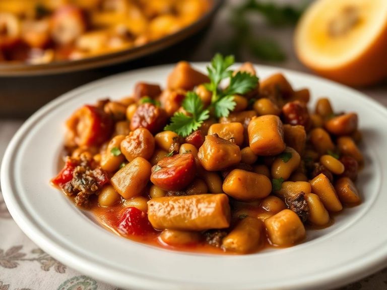 Lima bean and sausage casserole