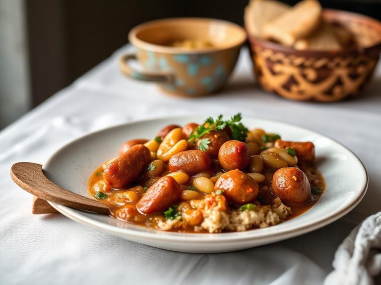 Lima bean and sausage stew
