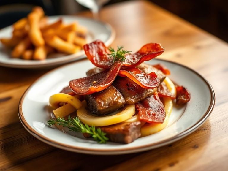 Liver and bacon (British pub classic)