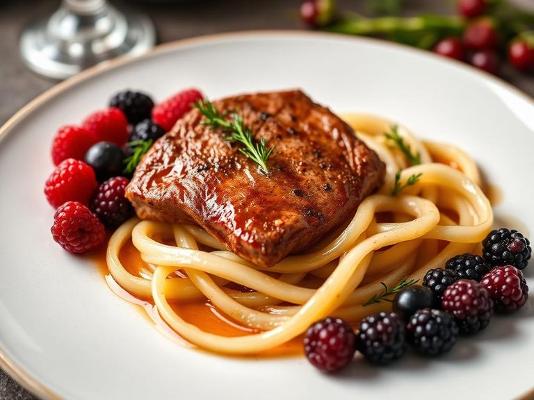 Liver and onions with berries