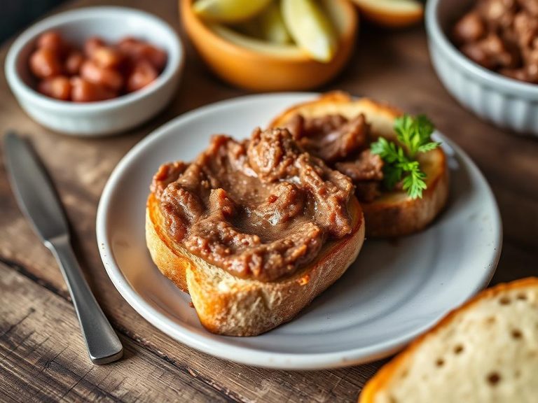 Liver paste on toast (common in many European cuisines)