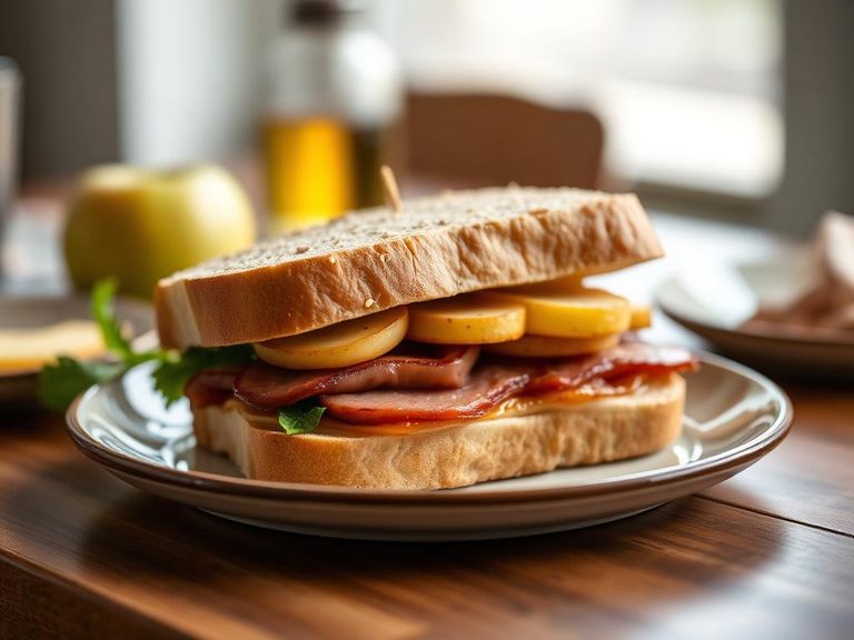 Liverwurst and Apple Sandwich