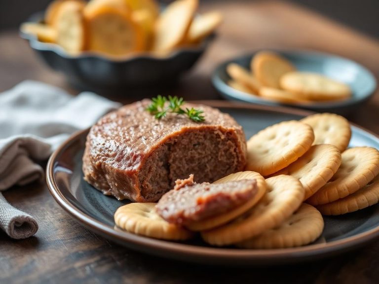 Liverwurst pâté with crackers