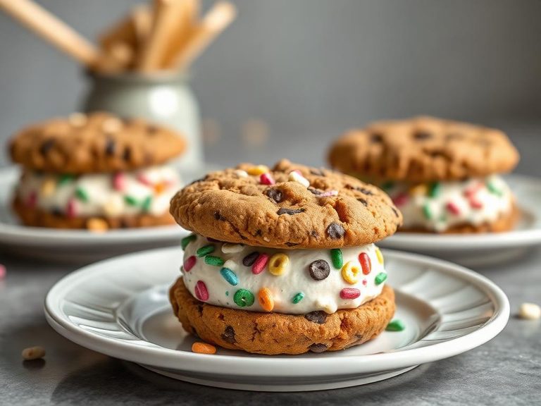Loaded Cereal Cookie Ice Cream Sandwiches