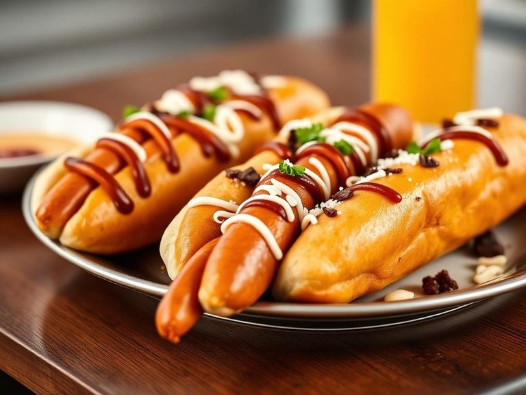 Loaded pretzel dogs