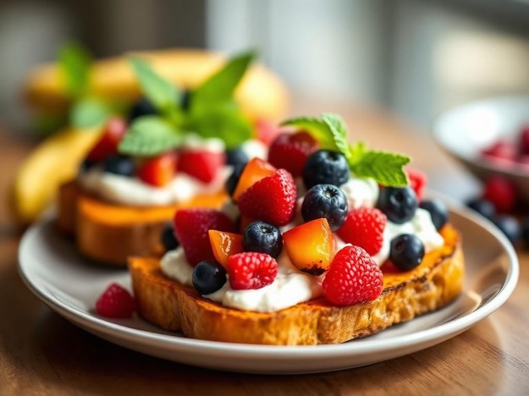 Loaded Sweet Potato Toast with Greek Yogurt and Berries
