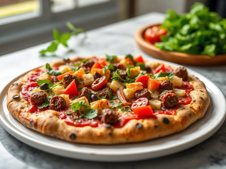 Loaded Veggie & Meat Pizza