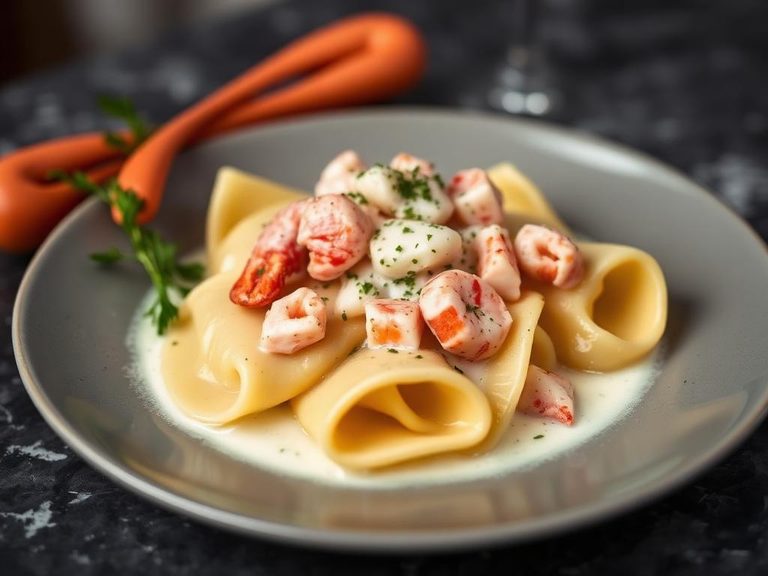 Lobster Ravioli with Cream Sauce