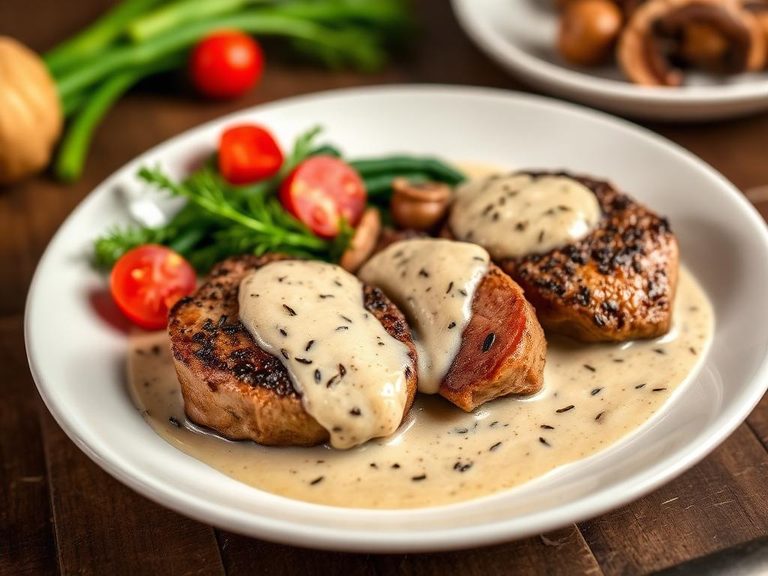 Loin Medallions in Mushroom Cream Sauce