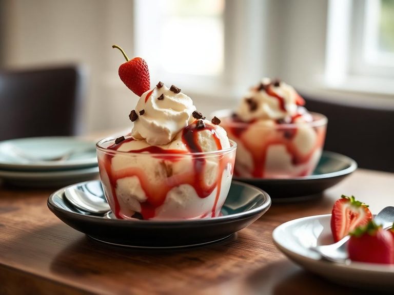 Low-carb ice cream sundaes