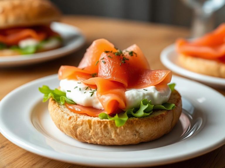Lox and cream cheese bagel
