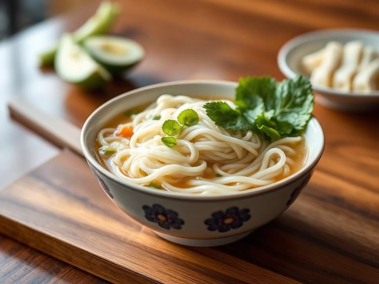 Luffa Rice Noodle Soup