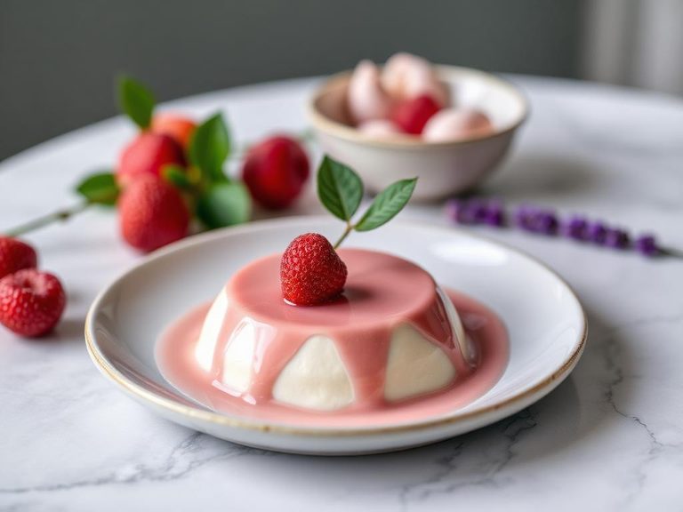Lychee and Rose Panna Cotta