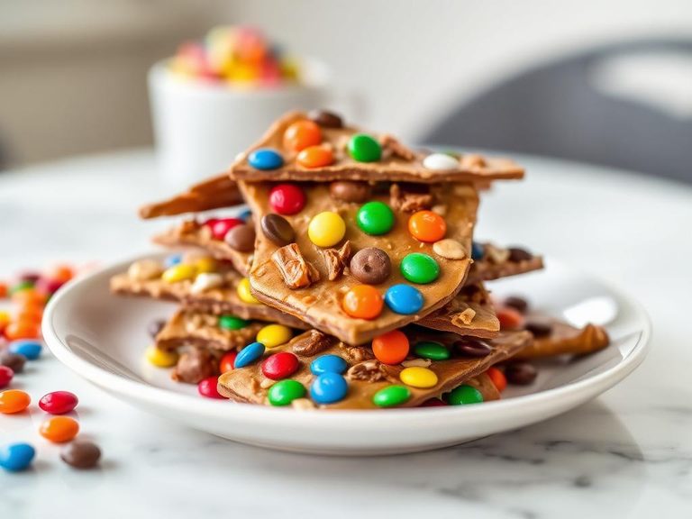 M&M Peanut Butter Pretzel Bark
