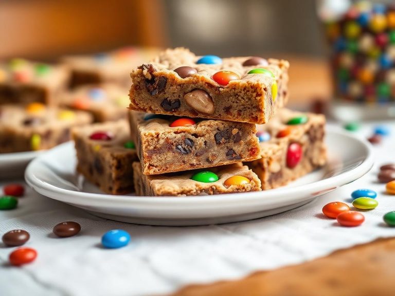 M&M Pretzel Cookie Bars