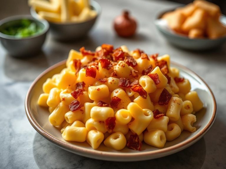 Mac and cheese with bacon bits