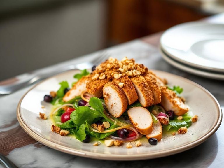Macadamia-crusted chicken salad