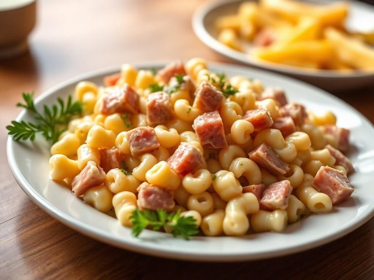 Macaroni Salad with Ham and Cheese