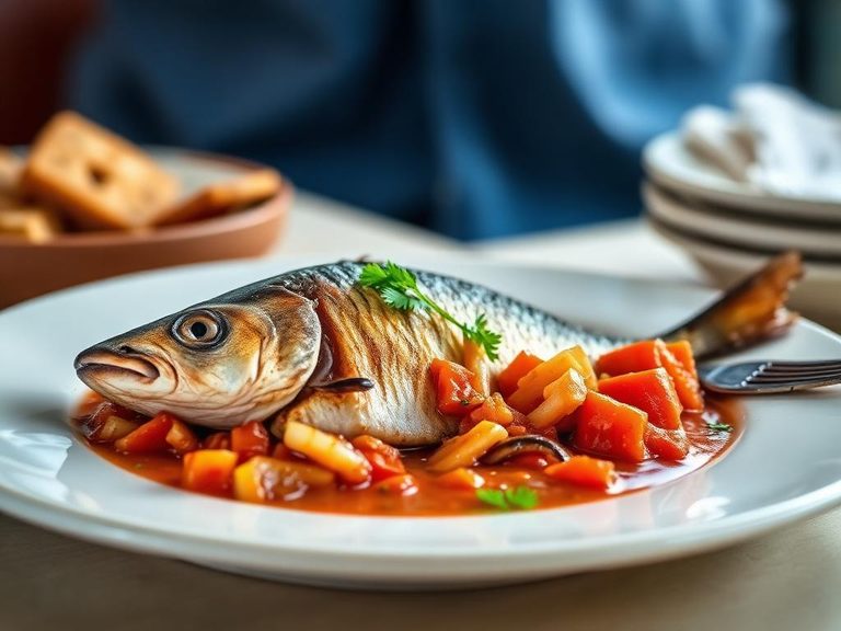 Mackerel with Tomato and Onion Stew