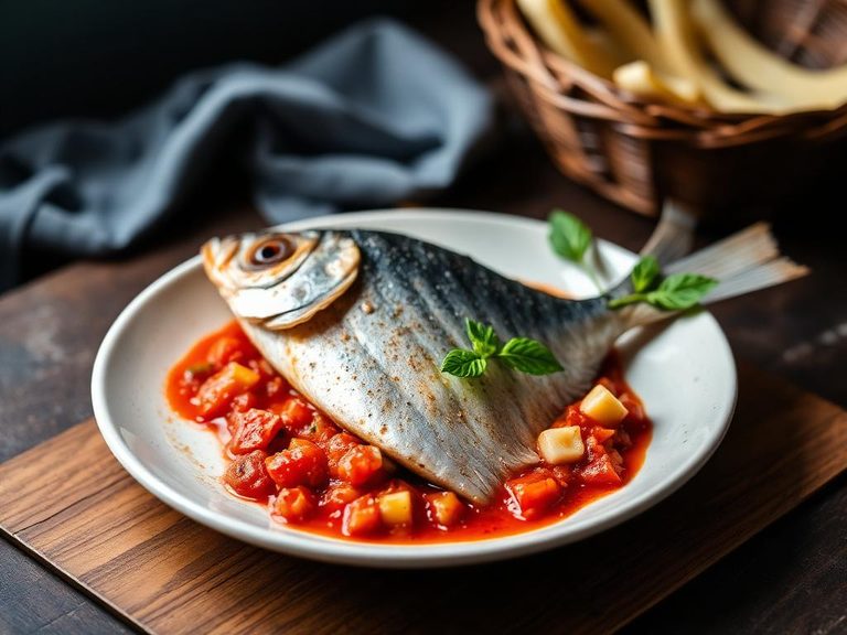 Mackerel with Tomato Sauce (Lecso)